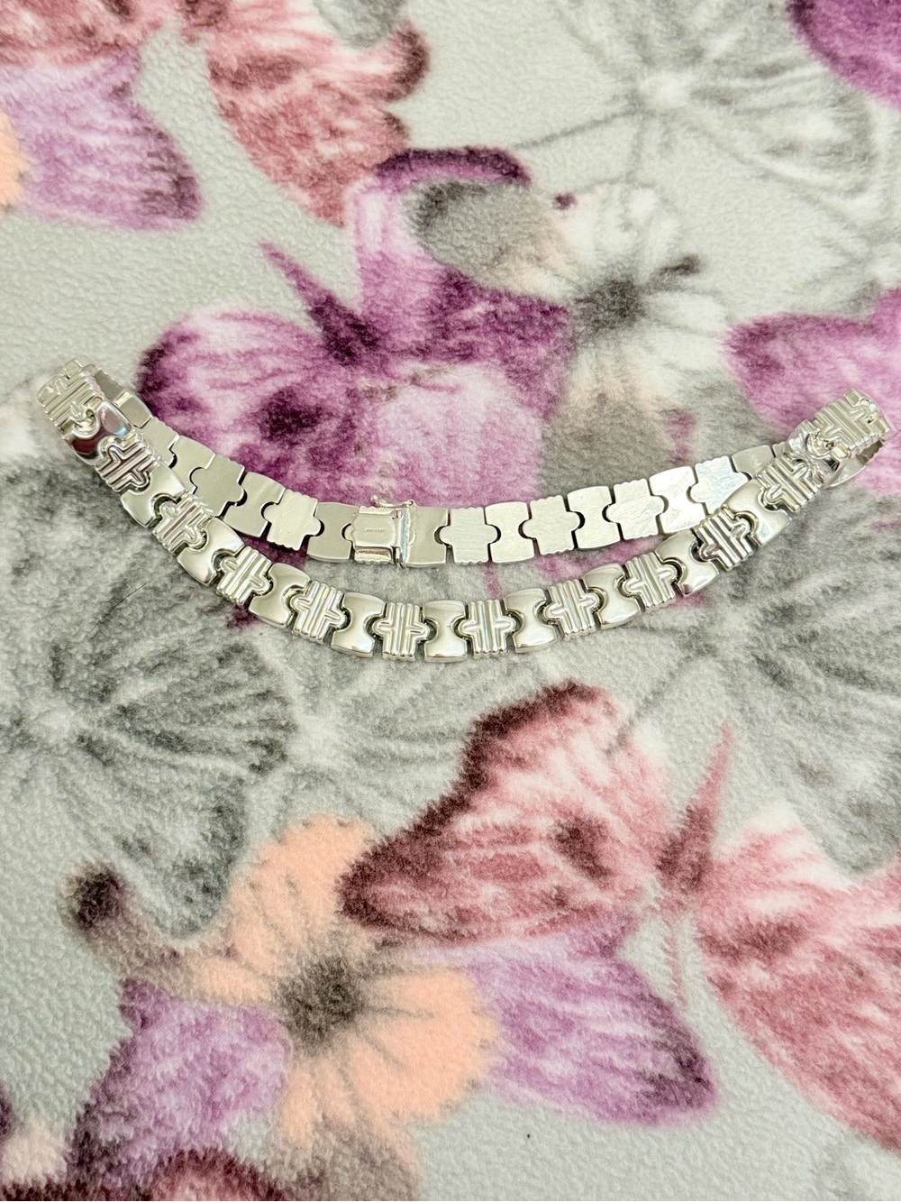 Sterling Silver Link Choker Necklace - Polished Silver - Picture 10 of 16
